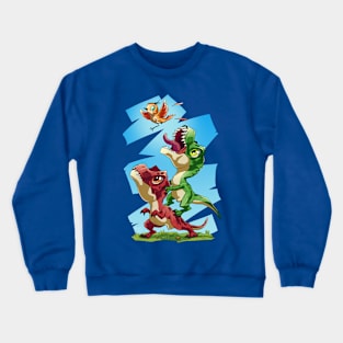 T-Rexs and little bird Crewneck Sweatshirt